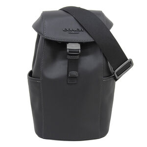 COACH Leather Racer Pack Body Bag for Men, Black, CU111